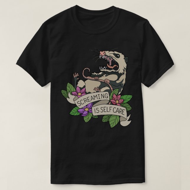 T-shirt Possum Screaming fait peur (Design devant)