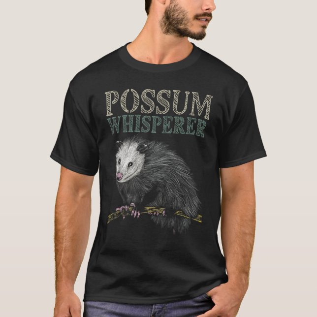 T-shirt Possum Whisperer Street Cat Opossum Animal Phalang (Devant)