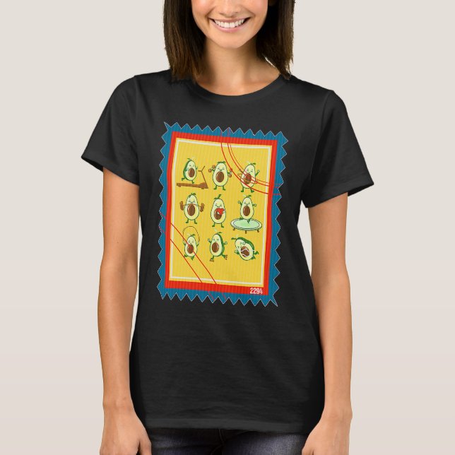 T-shirt Postage Stamp Vegetarian Avocado Workout (Devant)