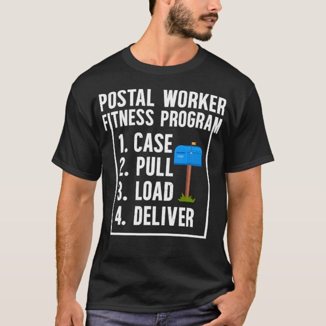 T-shirt Postal Worker Fitness Program Mail Lady Postman Ma (Devant)