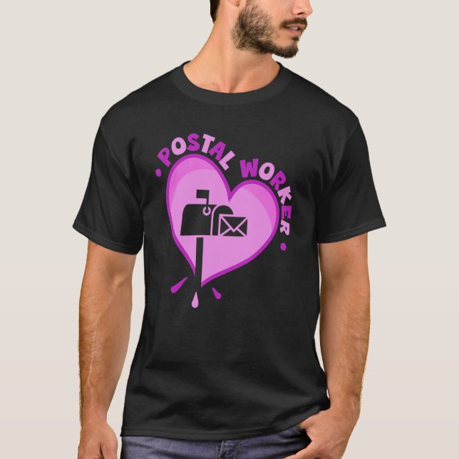 T-shirt Postal Worker Heart Mail Lady & Mail Carrier (Devant)