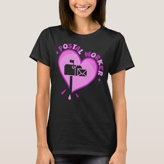 T-shirt Postal Worker Heart Mail Lady & Mail Carrier (Devant)