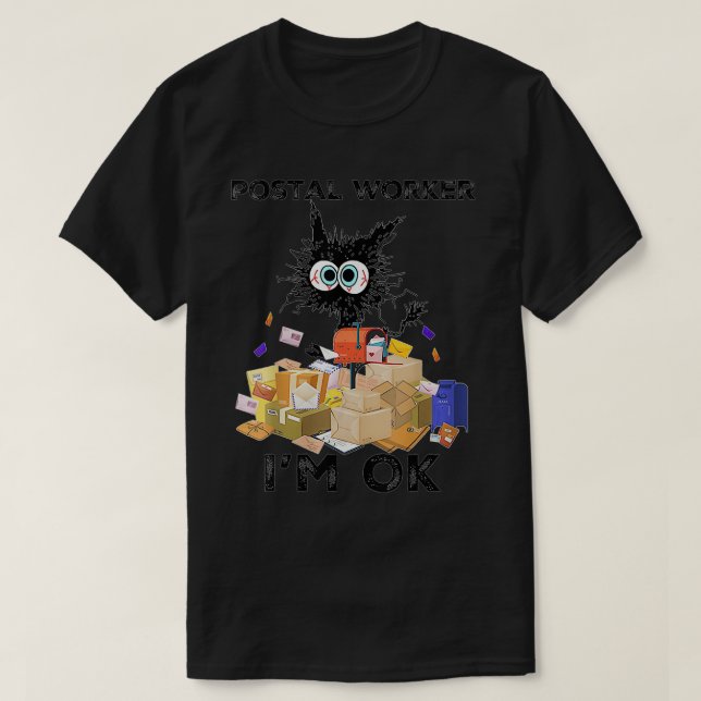 T-shirt Postal Worker Im Ok Drôle Chat VNeck (Design devant)