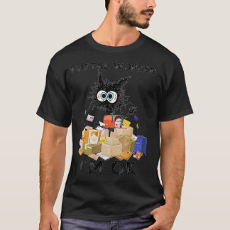 T-shirt Postal Worker Im Ok Drôle Chat VNeck