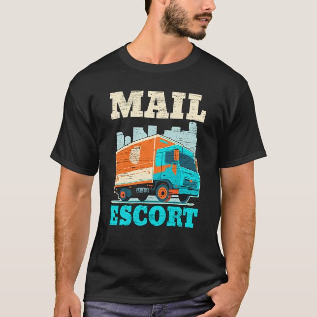 T-shirt Postal Worker Mailman Delivery Shipment Mail Escor (Devant)