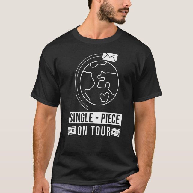 T-shirt Postal Worker Mailman Pièce Simple Sur Tour World (Devant)