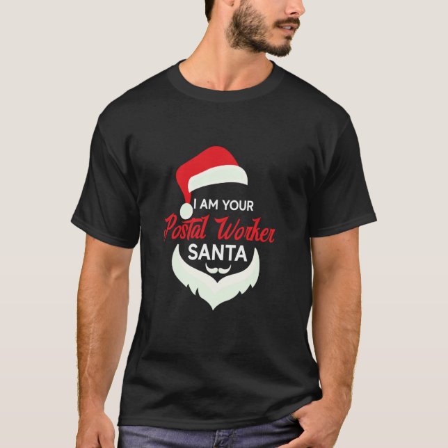 T-shirt Postal Worker Père Noël Funny Christmas Design (Devant)
