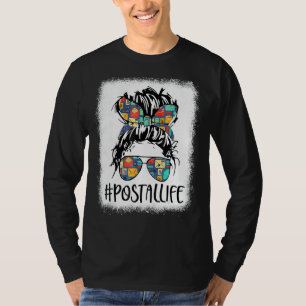T-shirt Postallife Mail Carrier Postal Worker Bleached Mot