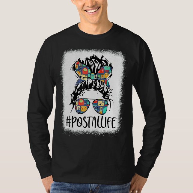 T-shirt Postallife Mail Carrier Postal Worker Bleached Mot (Devant)