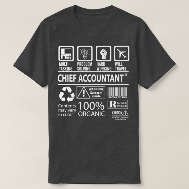 T-shirt Poste cadeau du chef comptable multitâche (Design devant)