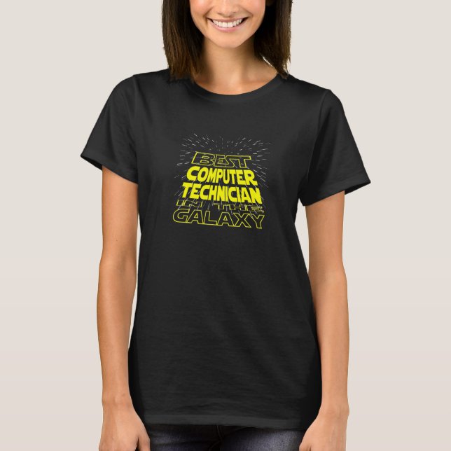T-shirt Poste de Cool de technicien en informatique Galaxy (Devant)