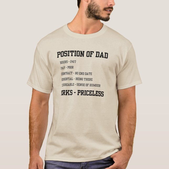 T-shirt : Poste de Papa Description de Fonction Drôle  (Devant)