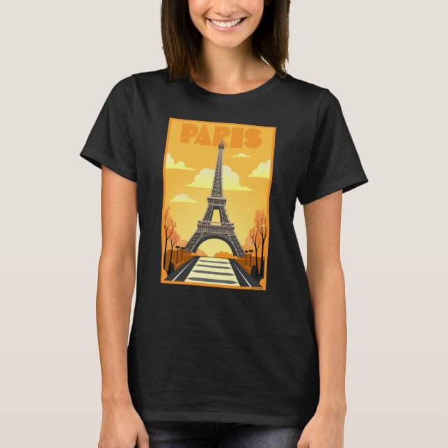 T-shirt Poster Art Déco Tour Eiffel Paris (Devant)
