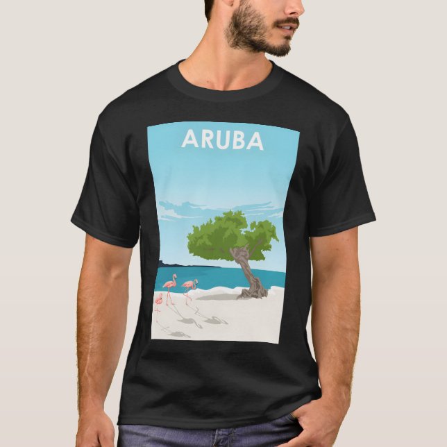 T-shirt Poster Aruba Travel (Devant)