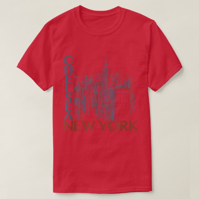 T-shirt Poster branché Chelsea New York Night City (Design devant)