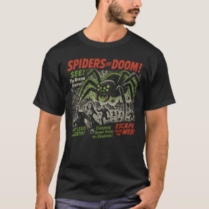 T-shirt Poster D'Araignées De Vidéo De Doom Halloween Vint