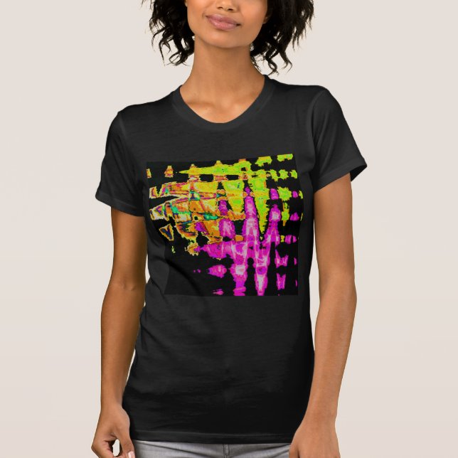 T-shirt Poster d'art Abstrait Neon Glitch Imprimer (Devant)