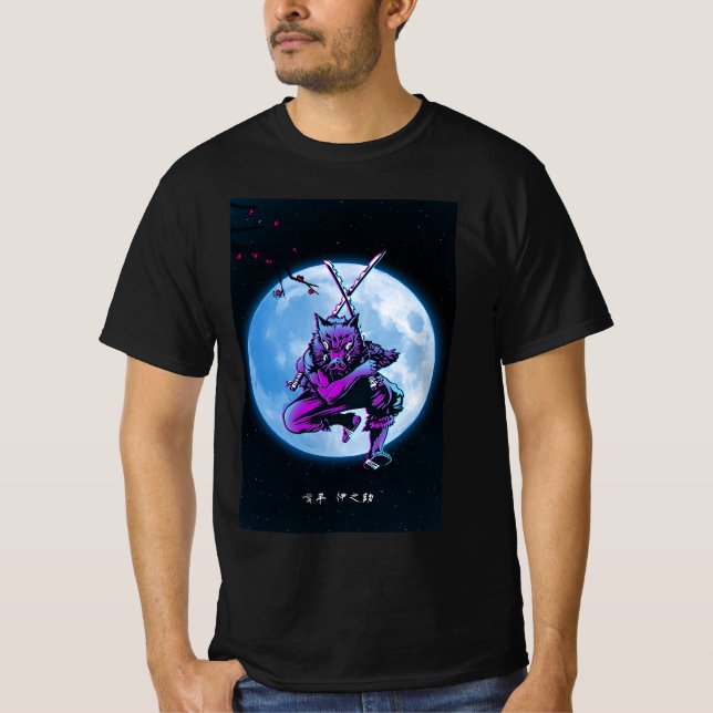 T-shirt " Poster d'art Inosuke sous la lune" (Devant)