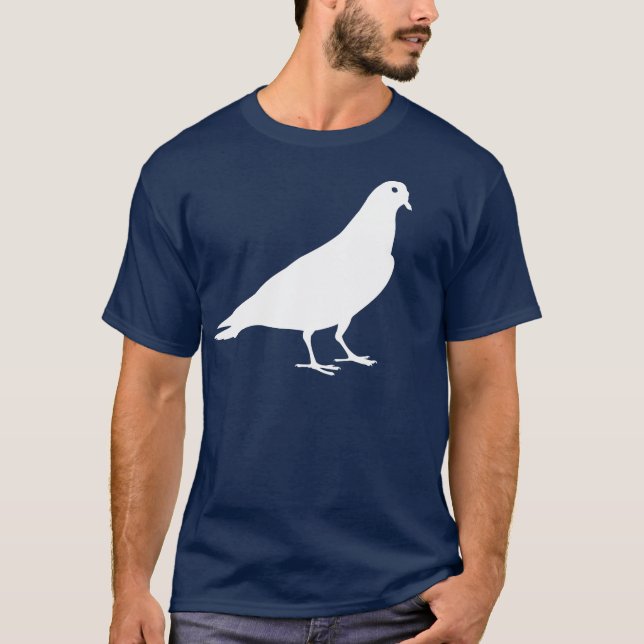 T-shirt Poster de animal blanc de pigeon (Devant)