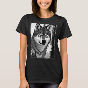 T-shirt Poster de animal de la forêt de loup motif prédate