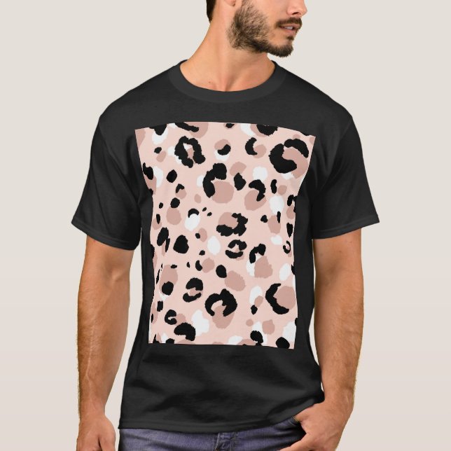 T-shirt Poster de animal Léopard Abstrait moderne (Devant)