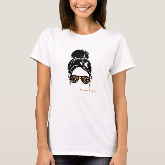 T-shirt poster de animal Messy Bun (Devant)