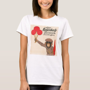 T-shirt Poster De Cirque vintage D'Un Singe Portant Des Ba
