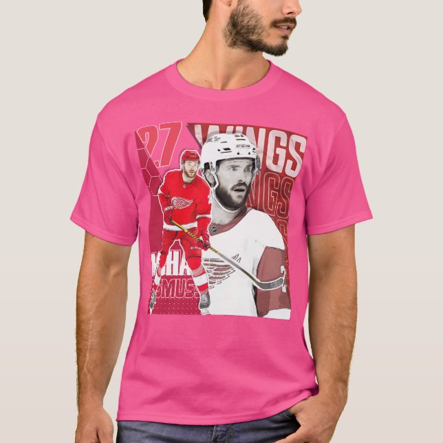 T-shirt Poster de hockey Michael Rasmussen Red Wings (Devant)