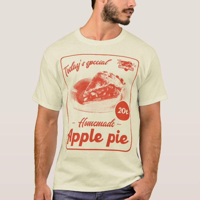 T-shirt Poster de la Promo de la tarte d'Apple Retro (Devant)