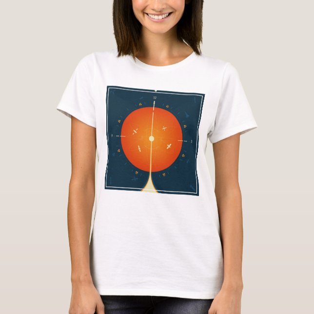T-shirt Poster de l'horloge atomique Deep Space, version o (Devant)
