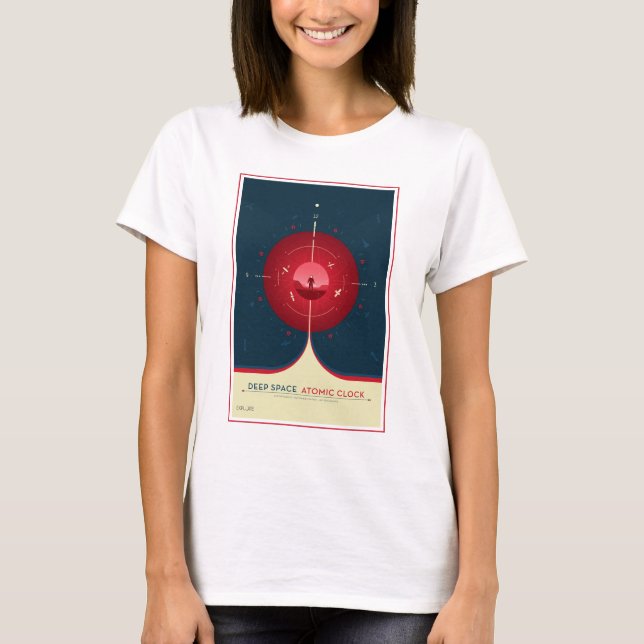 T-shirt Poster de l'horloge atomique Deep Space, version r (Devant)