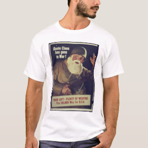 T-shirt Poster de Père Noël vintage va à la guerre