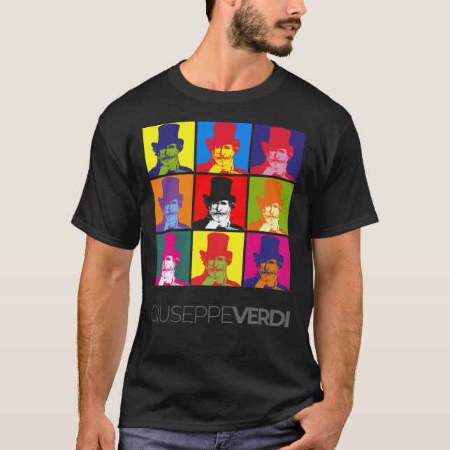 T-shirt Poster de portrait pop-art Giuseppe Verdi (Devant)