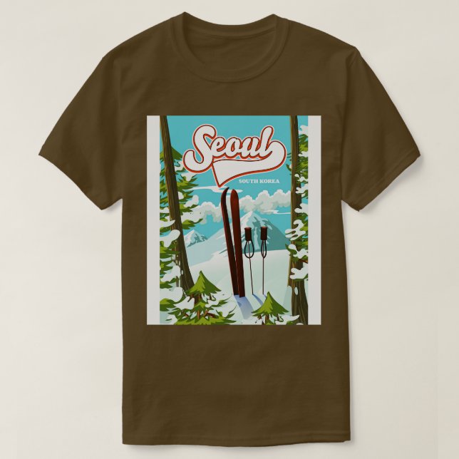 T-shirt Poster de Séoul Corée du Sud (Design devant)