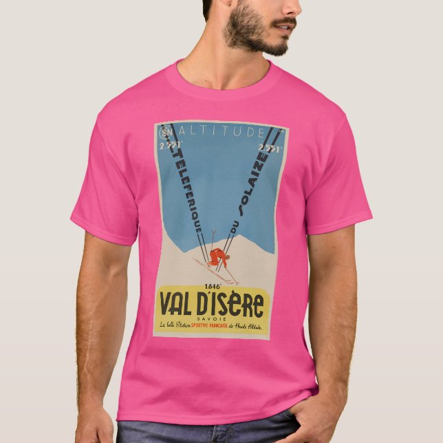 T-shirt Poster de ski classique Val D'Isere (Devant)