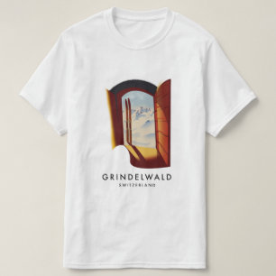 T-shirt poster de ski Grindelwald Suisse