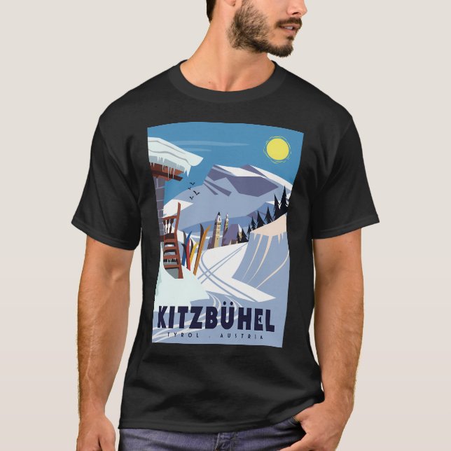 T-shirt Poster de ski Kitzbuhel (Devant)