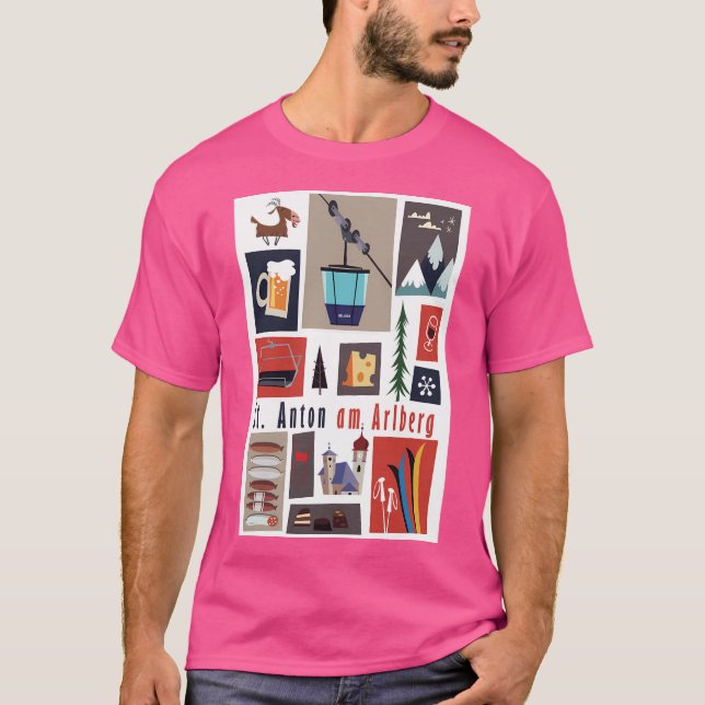 T-shirt Poster de ski St Anton (Devant)