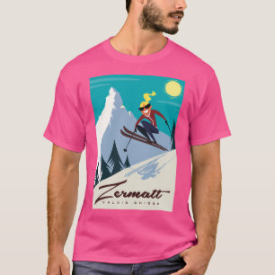 T-shirt Poster de ski Zermatt