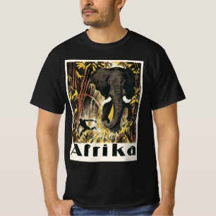 T-shirt Poster de voyage Afrique vintage, Eléphant africai