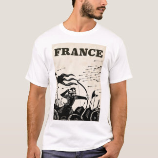 T-shirt poster de voyage de France vintage. voiture médiév