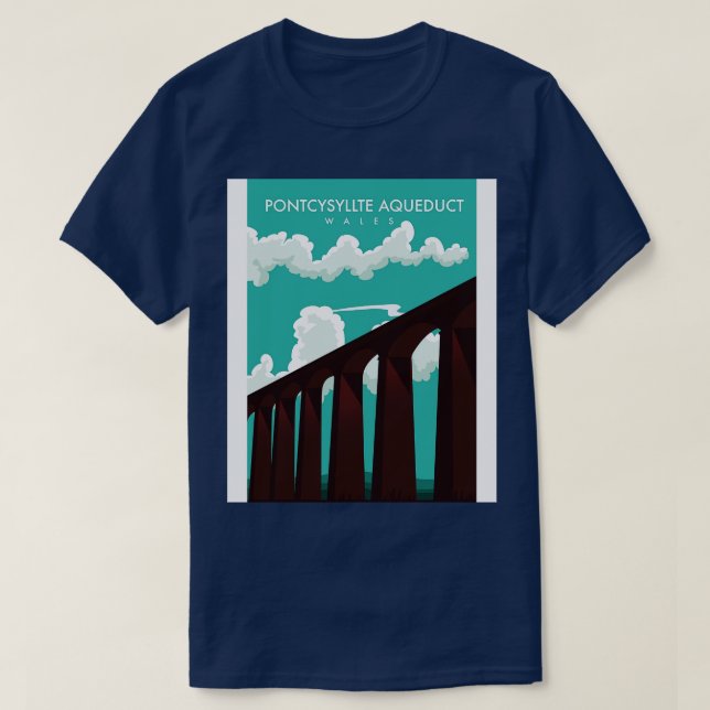 T-shirt Poster de voyage de l'aqueduc de Pontcysyllte (Design devant)