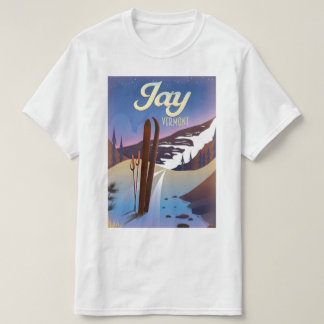 T-shirt Poster de voyage de ski Jay Vermont USA.