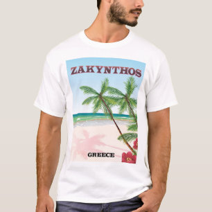 T-shirt poster de voyage de Zakynthos Grèce