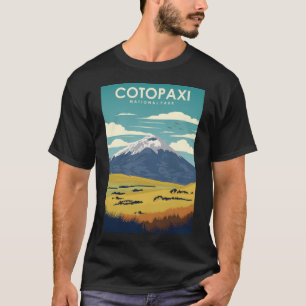 T-shirt Poster de voyage du parc national de Cotopaxi - Éq