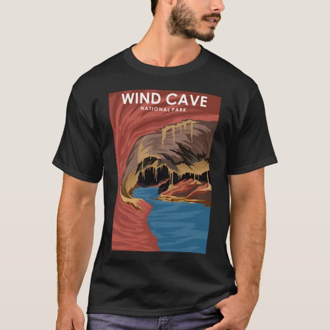 T-shirt Poster de voyage du parc national Wind Cave (Devant)