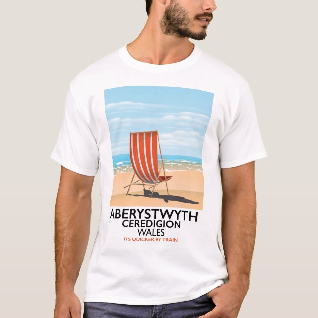 T-shirt Poster de voyage en bord de mer d'Aberystwyth (Devant)