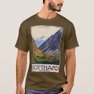 T-shirt Poster de voyage gotthard Schweiz 1914