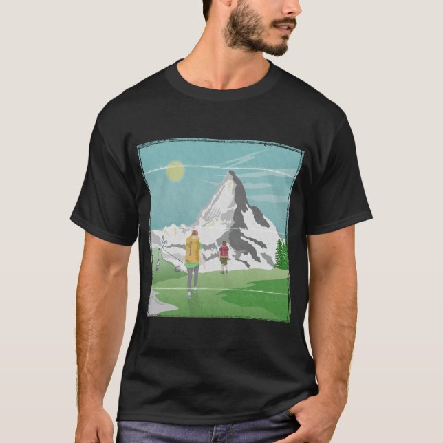 T-shirt poster de voyage matterhorn Suisse (Devant)