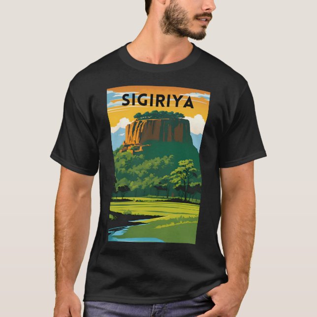 T-shirt Poster de voyage minimal Sigiriya (Devant)
